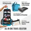imageVENTURE 4TH Hanging Travel Toiletry Bag for Women ampamp Men  Travel Organizer with Expandable Compartments ampamp Removable Clear Pouch for Toiletries BeigeLight Blue