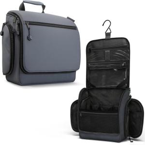 imageVENTURE 4TH Hanging Travel Toiletry Bag for Women ampamp Men  Travel Organizer with Expandable Compartments ampamp Removable Clear Pouch for Toiletries BeigeGray