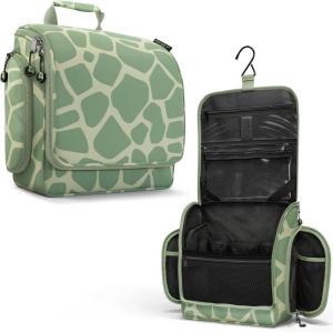 imageVENTURE 4TH Hanging Travel Toiletry Bag for Women ampamp Men  Travel Organizer with Expandable Compartments ampamp Removable Clear Pouch for Toiletries BeigeOlive Giraffe