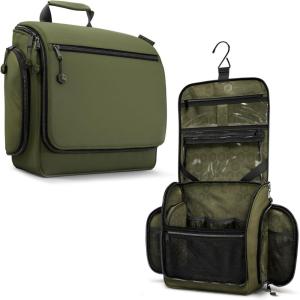 imageVENTURE 4TH Hanging Travel Toiletry Bag for Women ampamp Men  Travel Organizer with Expandable Compartments ampamp Removable Clear Pouch for Toiletries BeigeForest Green