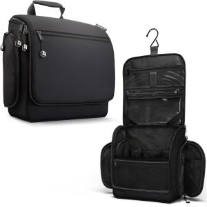 imageVENTURE 4TH Hanging Travel Toiletry Bag for Women ampamp Men  Travel Organizer with Expandable Compartments ampamp Removable Clear Pouch for Toiletries BeigeBlack