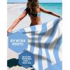 imageVENTURE 4TH Microfiber Beach Towel QuickDry Compact SandFree Absorbent Sandproof and Lightweight  Perfect for Camping Beach and Roadtrips Striped Starfish Design  35x78 inchesSky Blue