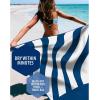 imageVENTURE 4TH Microfiber Beach Towel QuickDry Compact SandFree Absorbent Sandproof and Lightweight  Perfect for Camping Beach and Roadtrips Blue Lagoon Design  35x78 inchesDark Blue