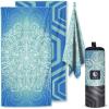 imageVENTURE 4TH Microfiber Beach Towel QuickDry Compact SandFree Absorbent Sandproof and Lightweight  Perfect for Camping Beach and Roadtrips Blue Lagoon Design  35x78 inchesBlue Mandala