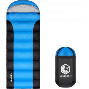 imageVENTURE 4TH Backpacking Sleeping Bag  XXL Double and Single Sizes  Lightweight Warm ampamp Cold Weather Sleeping Bags for Adults Kids ampamp Couples  Ideal for Hiking Camping ampamp Outdoor Adventures30lbs  BlueBlack